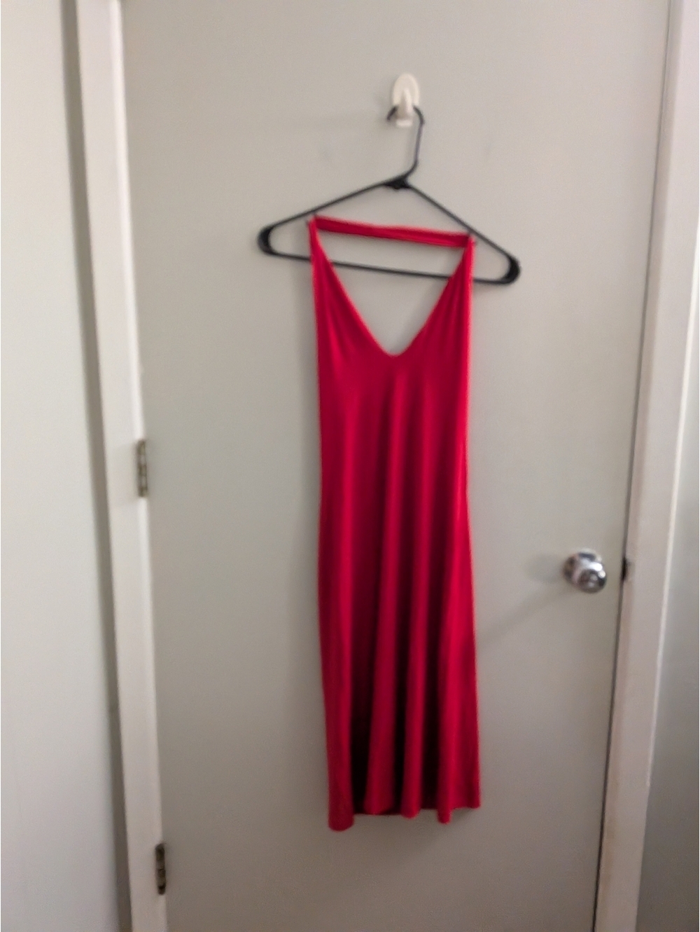 VTG Sisley Red Halter Neck Midi Dress Made In Italy Mob Wife Euro Summer Femme